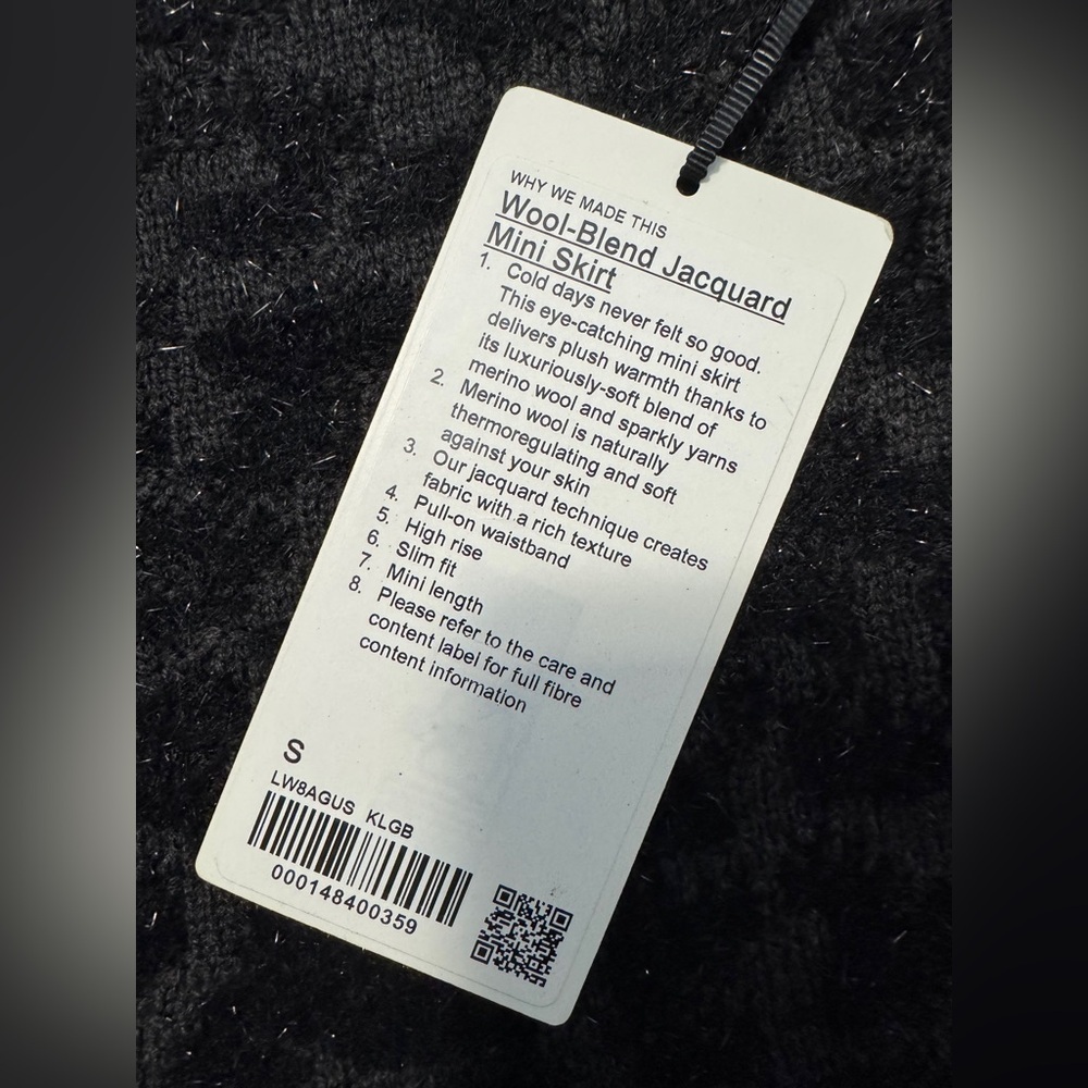 Lululemon Wool-Blend Jacquard Mini Skirt in Knit Leopard Graphite Grey Black - Picture 10 of 11